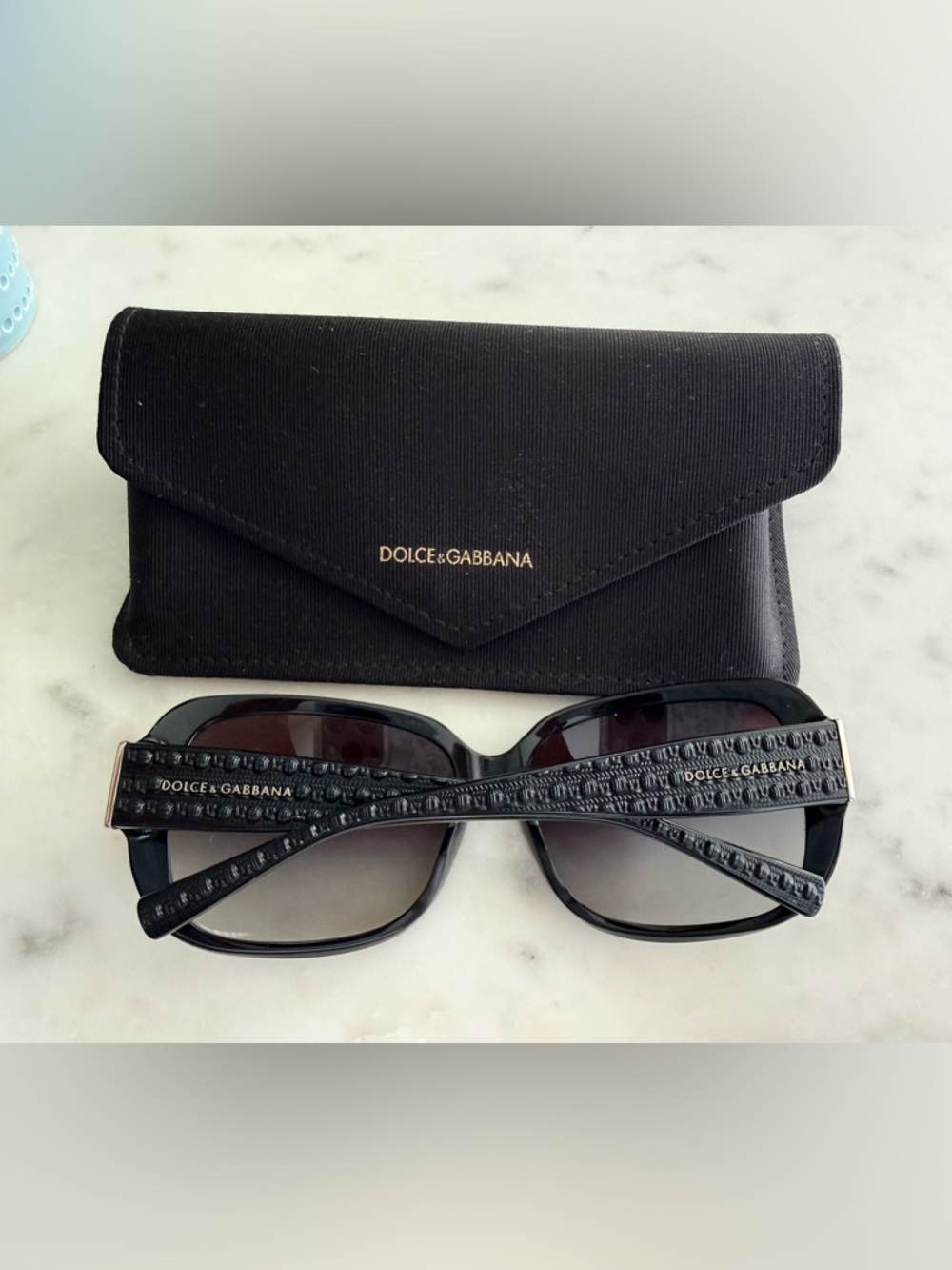 Dolce & Gabbana Black Oversized Gradient Lens Sunglasses - Picture 2 of 16